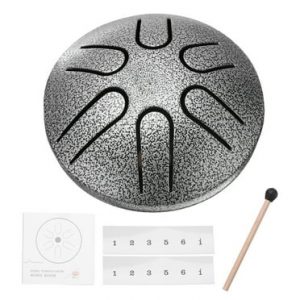 Steel Tongue Drum 6 tone 10CM Silver